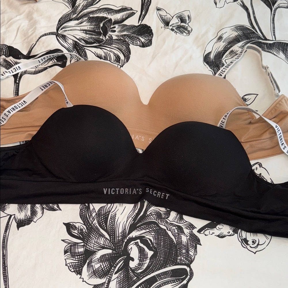 Victoria's Secret Black and Beige Bra Duo